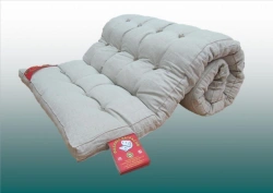 Cotton wool mattress made of synthetic fabrics with filling made of regenerated (RW) cotton wool