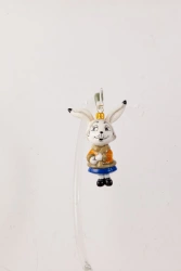 Licence Christmas tree toy made of glass "Mama Bunny"