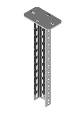 U-shaped suspension profile BSUF 10-000, with overall dimensions from 100x50x200 mm to 100x50x2000 mm, with metal thickness 4,0