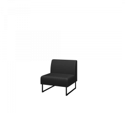Straight and corner sections, upholstered office pouffe and desk of "BASIS" series