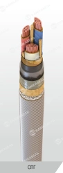 Power cable with copper conductors with paper insulation impregnated with viscous or non-flowing composition for voltage 6, 10 k