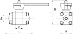 Ball shut-off valve ATEK.491811.009