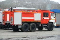 Foam extinguishing vehicle APT-(4,0-8,0)-40/4, type 58815K43118, modification APT (4,0-8,0)-40/4 (43118), on chassis KAMAZ-43118