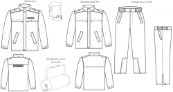 Windproof suit (jacket and trousers) for internal affairs officers of the Russian Federation.