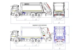 Rear-loading rubbish truck model MK-4546-08