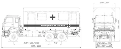 Medical service van on the chassis of vehicles type 57525 of modification: 57525Z on the basis of KAMAZ chassis of modification 