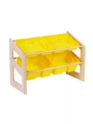 Slanting shelving unit 680x4 containers / yellow / storage system Igroteca