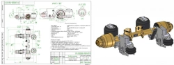 Axle unit MT-2900006-1950-PD (low-frame, pneumatic, single-axle, 11,0 tonnes, with axle lifting mechanism)