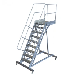 Aluminium mobile step ladder with platform-console LSA-2400-300