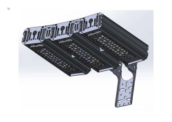 LED luminaire "Industrial Design MTM IoT" CUBIC 120 series Three modules Connection from sides 5 degrees Cantilever mounting