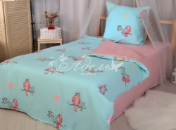 Bed linen sets for children made of printed cotton fabrics