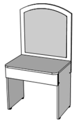 Wooden furniture for preschools: Play module "Dressing table"