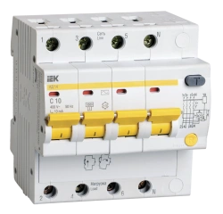 Differential circuit breaker AD14 4P 10A 10mA IEK