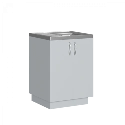 Bollard under overhead sink.