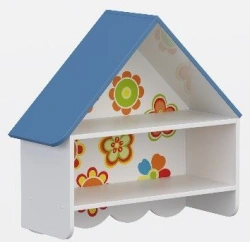 Hinged cupboard mod.2 "Nevalyashki". Size (w x d x h): 700 x 300 x 500mm. With photo print flowers. (Furniture for kindergartens