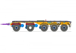 Flatbed trailer without sides, five-axle, modification FRA-705