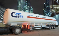 Semi-trailer-slurry tanker PPCTT-LNG, type PPCTT3, modification 969938-0000010 (without pump). Axial unit AGOS-3-GT7-00.00.000-0