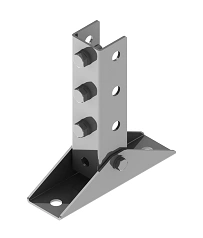 Movable support SM-J 00, with overall dimensions from 190x46 mm to 190x66 mm, with metal thickness 4,0 mm, with metal thickness