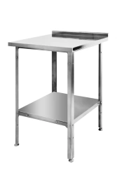 Industrial table with solid wall shelf (with edge) SP 18*7