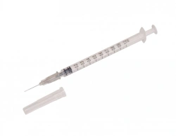 Single-use sterile three-detail "Luer" sterile injecting syringe with nominal capacity of 1 ml with needle