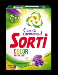 Detergent synthetic powdery universal "SORTI Auto Color"