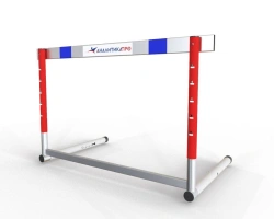 Competitive athletics barrier with counterweight