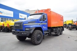 Mobile steam generating unit (MPU), UZST brand, type UZST01, modification 6890-22 on Ural 4320-6951-16 chassis.