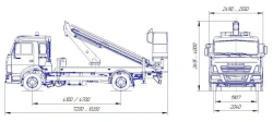 Means of transport equipped with lifts with working platforms P180T,VA180T Velmash-S type 57503 modifications: 57503H on b