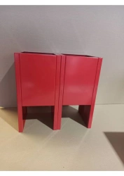 Metal cabinet for two fire extinguishers, floor standing, double, square (type No.5)
