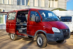 Bus for transportation of passengers and cargoes IATs-1767M2 on the basis of vehicle GAZ type 3221, modifications: 32217, 322173