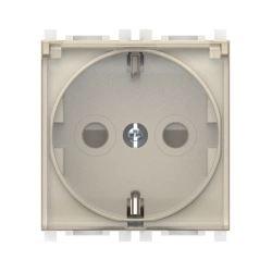 CADUCEUS ALING Experience flush-mounted earthing socket with blinds, with cover 16A, 250V~, 2M, beige, art. 74104.9