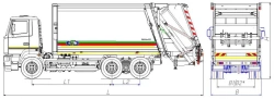 Rear-loading rubbish truck model MK-3546-10