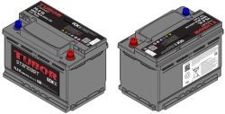 Rechargeable lead starter battery TUBOR STANDART 6ST-75.0 VL