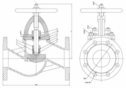 Shut-off and regulating flanged bore valve DN 80 PN 16 series 458 (KMIA.491125.002-04)