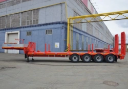 Semitrailer Politrans 94165-040. In design: metal platform with a loading platform, with ramps, with flatbed in p