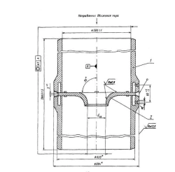 Block with nozzle for steam pipelines. DN 0-600; PN 0-26 MPa