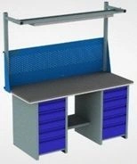Locksmith's workbench with overlay