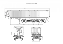 TONAR tipper semitrailer of model 9599 with axles of Tonar production of model 90422.