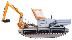 Multifunctional self-propelled machine "PORTUM" for work on water surface, swamps and soft soils