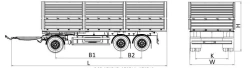 Grain wagon trailer type MDO432, modification 878569 on MD.?2?1850?9??120?13 axle (double axle) or on MD.?1?2050?9??120?13 axle