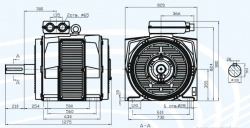 AC motors 5AN 355 series asynchronous squirrel cage induction motors, power more than 375 kW, but not more than 750 kW.