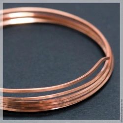 Rectangular copper wire for electrical purposes