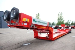Semitrailer Tverstroimash 993931 modification F023 variant - platform sliding lengthwise with extensions with pneumatic suspensi