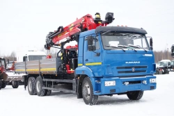 Special purpose vehicle with KMA type hydraulic loading crane on the basis of KAMAZ 43118 and its modifications 41K30N-UJ