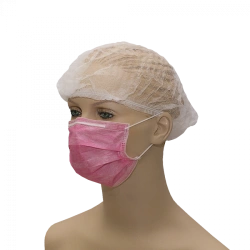 Medical mask of non-woven materials non-sterile "GEXA" (three-layer, with elastic band, burgundy)