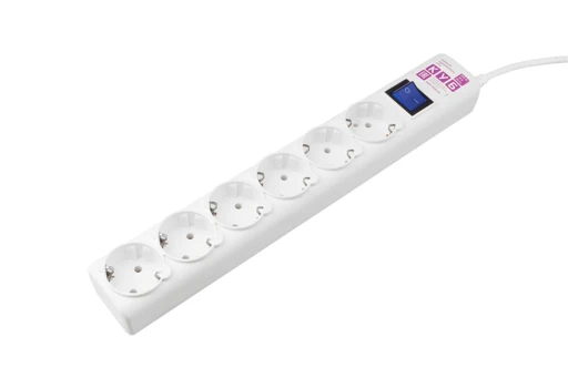 Power Cube Extension Cord 1.9m with 6 Outlets (Black) 16A/3.5kW