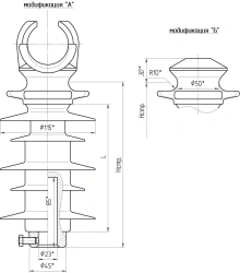 Composite linear rod support insulator OLSK 12,5-10-BSh-4