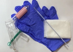 Gynaecological kit for cervical and vaginal sampling disposable sterile "Femina®" with M mirror and cystic specimen.
