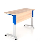 Wooden desk for educational institutions. Perspective