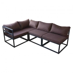 Sofa on metal frame corner of "Edelwood" trade mark